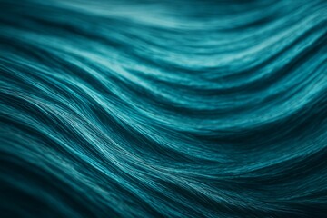 Macro abstract background of fine, flowing cyan and blue lines, creating a dynamic texture that evokes silky hair, gentle water currents, or delicate digital fibers, ideal for beauty & wellness.