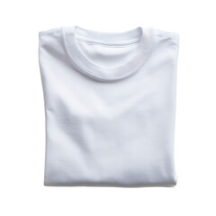 Neatly folded crisp white t - shirt with a ribbed crew neck perfect for a clean minimalist look Its simple design adds versatility