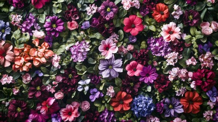 Floral abundance: A lush tapestry of colorful blossoms and verdant foliage