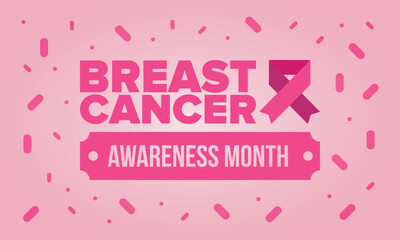 Breast Cancer Awareness Month. Pink october. Pink ribbon. Woman healthcare. Celebrate annual. Medic concept. Girl solidarity. Cancer prevention. Female disease. Poster, banner and background. Vector