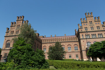 Ukraine, Chernivtsi, Metropolitan Residence on a sunny spring day