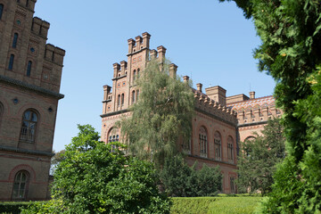 Ukraine, Chernivtsi, Metropolitan Residence on a sunny spring day