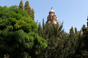 Ukraine, Chernivtsi, Metropolitan Residence on a sunny spring day