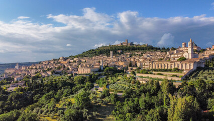 Obraz premium aerial view of the historic center of Assisi