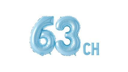 Light Blue Number Balloons 63rd Birthday Celebration