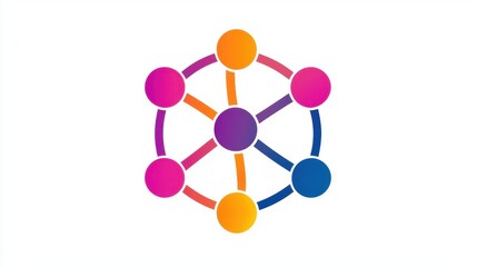 Colorful network symbol representing connections and collaboration in a digital environment