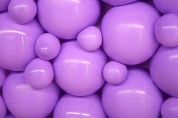 Full frame shot of many purple balloons. Holiday decoration concept. Abstract background for event, party card.
