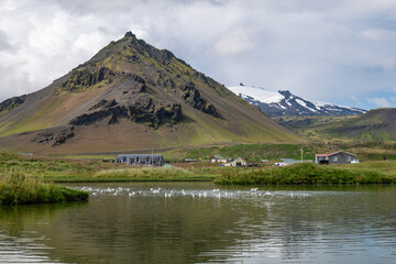 mountains and lake in Iceland