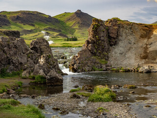 Reykjadalur valley and geysers in Iceland