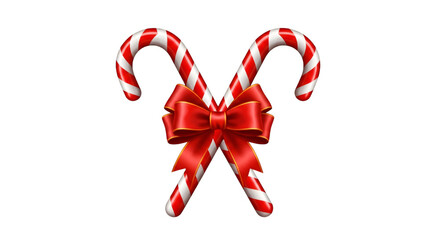 Festive Candy Canes with Red Bow