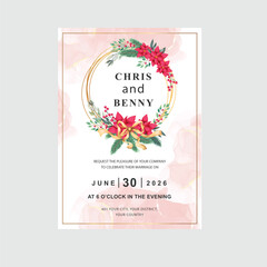 Vibrant Beautiful Elegant Wedding Invitation Card Vector EPS Vector Format