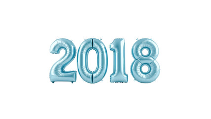 Light Blue 2018 Foil Balloons - New Year's Eve Celebration