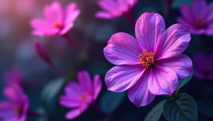 Fototapeta premium Overhead view of vibrant violet blooming, isolated , violet blossom, close-up, nature photography