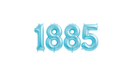 Light Blue Number Balloons - 1885 - Anniversary, Birthday, Celebration