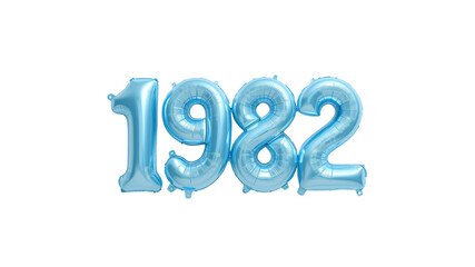 Light Blue Number Balloons Forming 1982