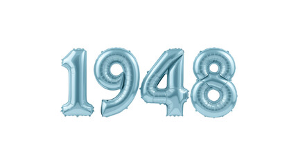 Light Blue Number Balloons 1948 - Anniversary, Birthday, Celebration