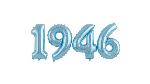 Light Blue Number Balloons Forming 1946