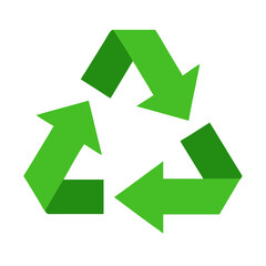 Vector art of bright green recycling symbol, conveying environmental awareness and sustainable practices for a cleaner future world