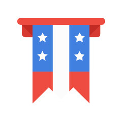 Vector art of american flag banner with stars and stripes