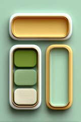 Abstract 3D Illustration with Rectangular Shapes and Golden Highlights