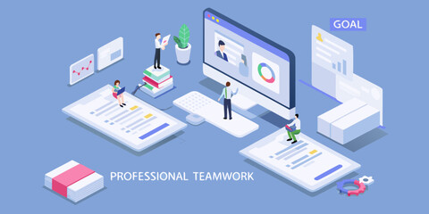 Diverse team collaborating on a project using digital tools and data analysis for business success