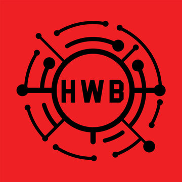 HWB letter design. HWB letter technology logo design. HWB Monogram logo design for an entrepreneur and business
