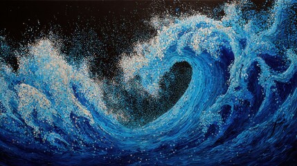 Fototapeta premium ocean wave abstract blue art