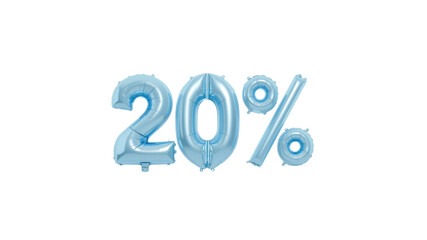 Light Blue 20% Off Balloon Number Discount Sale Promotion