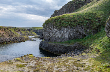  river in a canyon in Iceland