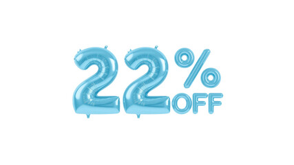 22% Off Sale Promotion - Light Blue Foil Balloons