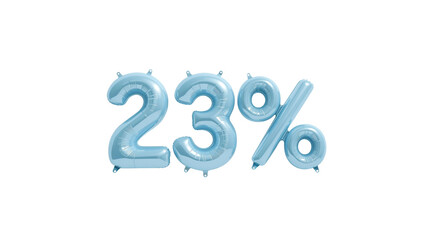 Light Blue 23% Balloon Number Discount Sale Promotion