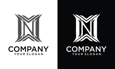 Creative m letter vector logo. nm letter vector logo