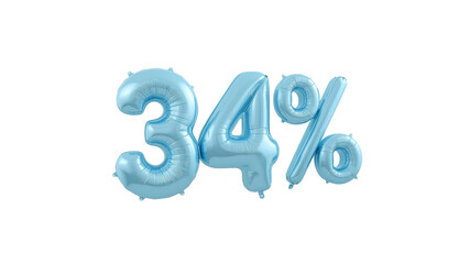 Light Blue 34% Balloon Number for Sale, Discount, Promotion