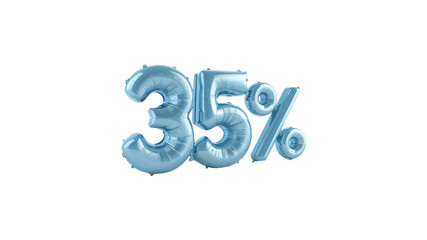 35% Off Sale Light Blue Balloon Number Discount