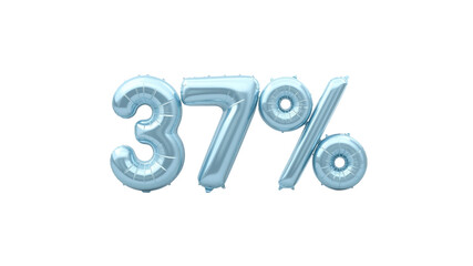 Light Blue 37% Number Balloons, Discount, Sale, Percentage, Promotion