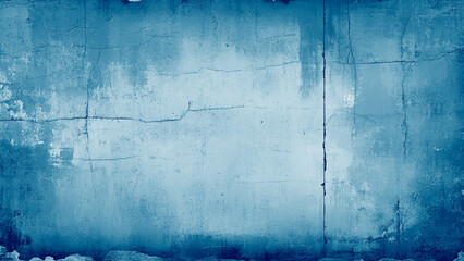 Obraz premium Texture of old blue concrete wall for background