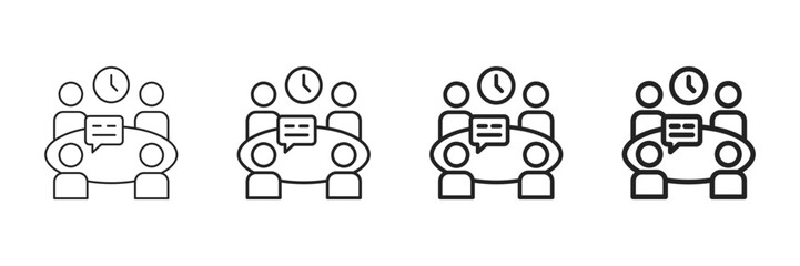 Meeting Icon Set Different Line Style Collection 