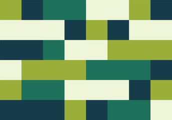Geometric pattern of rectangles with shades of green and blue background
