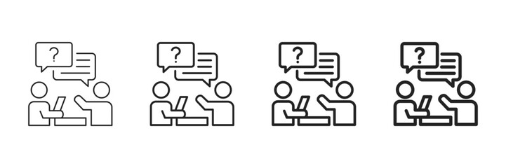 Interview Icon Set Different Line Style Collection 