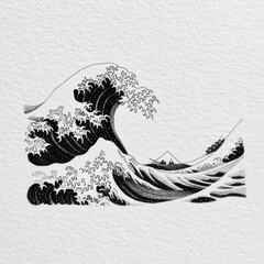 Black and white wave print
