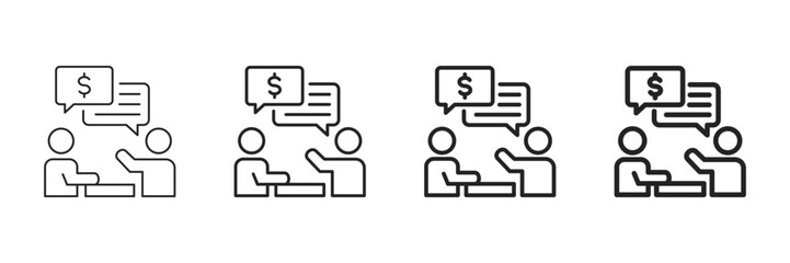 Negotiation Icon Set Different Line Style Collection 