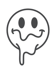 Melting smiley emoticon y2k element