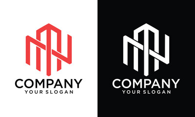 Creative m letter vector logo. nm letter vector logo