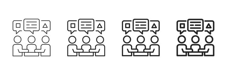 Opinion Icon Set Different Line Style Collection 