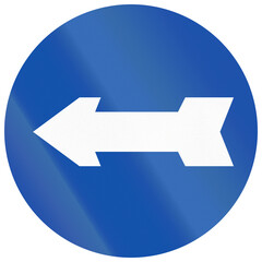 Historic road sign in Finland - Turn left (1937-1957)