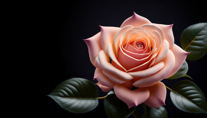 Fototapeta premium Beautiful Rose Isolated On Dark Background