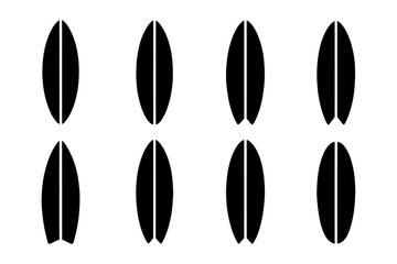 Black surfboard silhouette  for summer fun and water sports