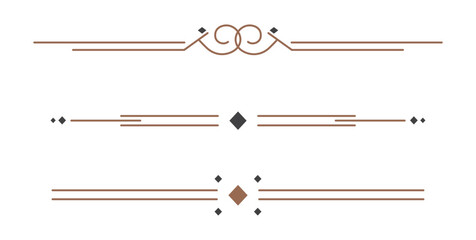 Set of Vintage decorative lines. text dividers. Line border. Lines separators, Borders, Vintage dividers, Underline elements. Vector illustration
