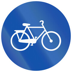 Historic road sign in Finland - Cycle path (1957-1957)