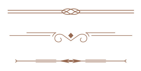 Set of Vintage decorative lines. text dividers. Line border. Lines separators, Borders, Vintage dividers, Underline elements. Vector illustration